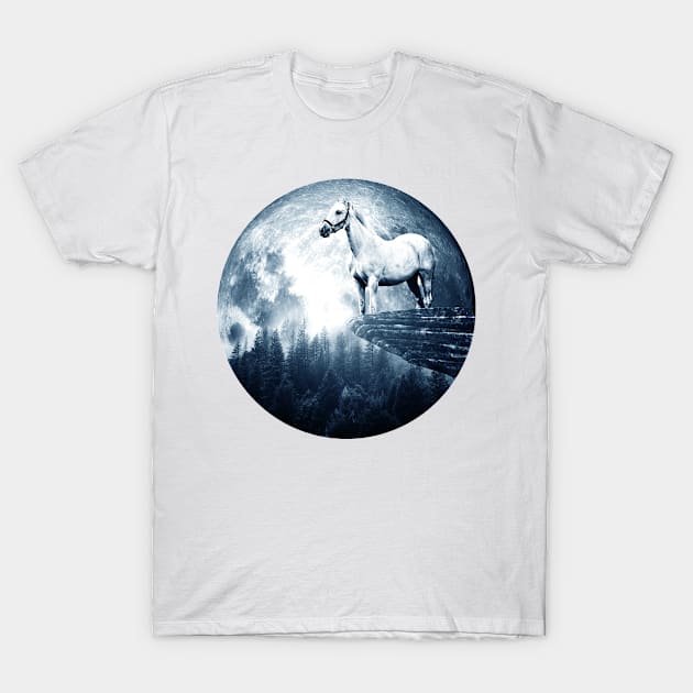 Women Men Kids Boy Girl Horse With Full Moon T-Shirt by CreativeShirt